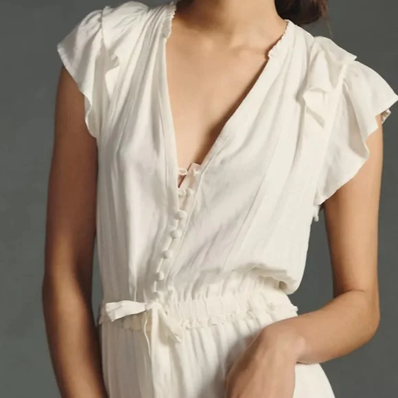 Paige Flutter-Sleeve Tiered Dress - Picture 2 of 8